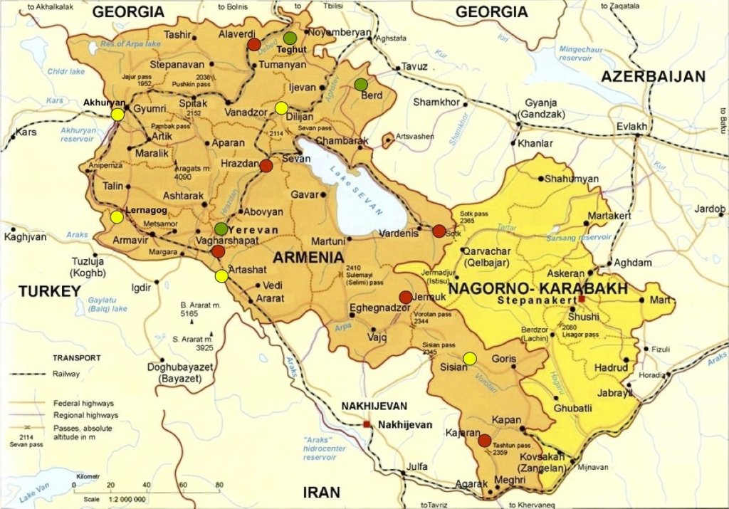 Armenia and Artsakh map