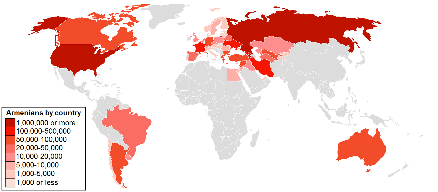 Armenian Population is found in every corner of the world